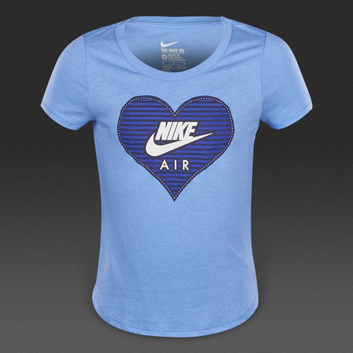 Nike Sportswear Tri Blend Sneaker Love Tee Chalk Blue for Girls